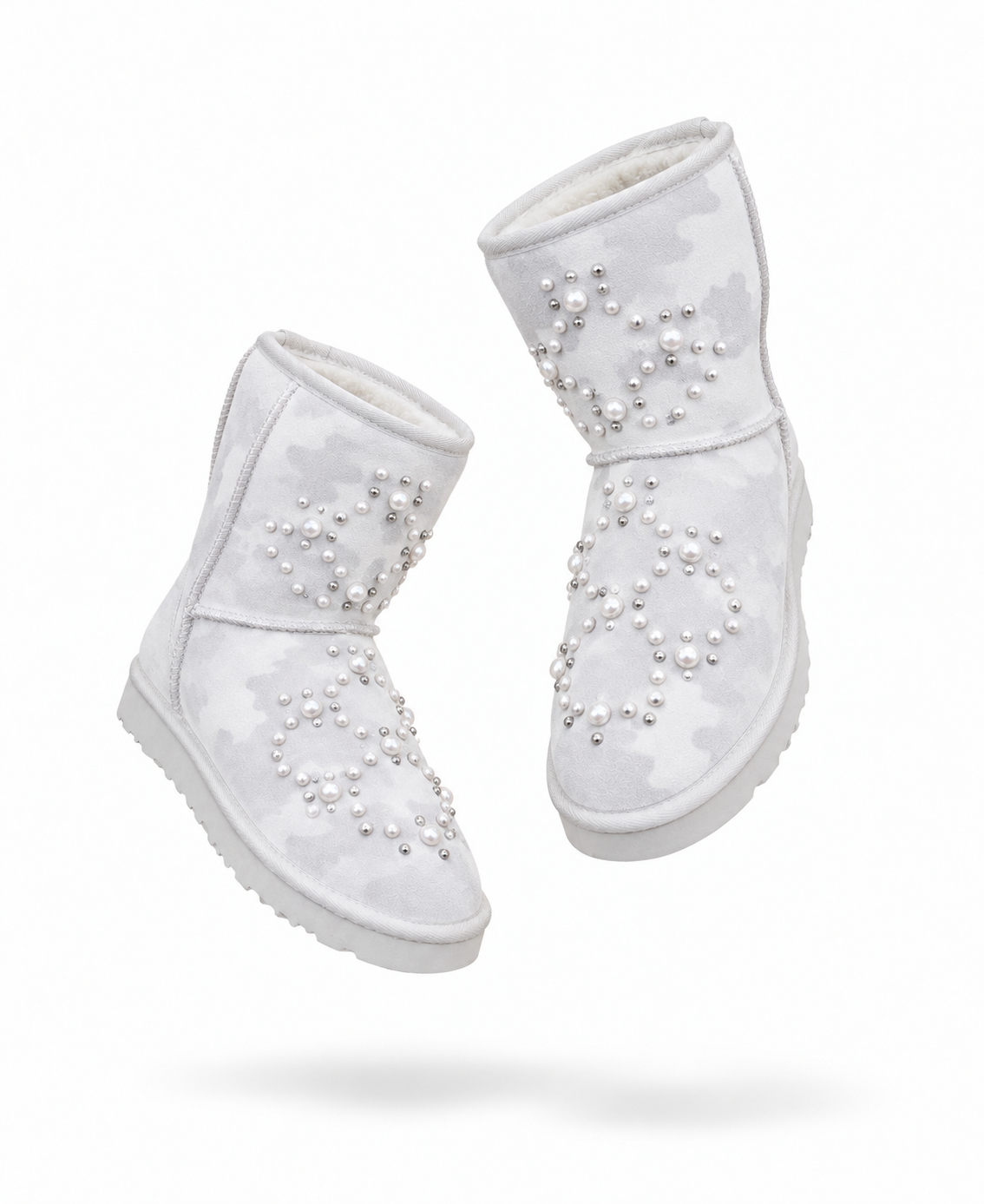 “SNOW LEOPARD” BOOTS WHITE - (PREMADE)